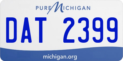 MI license plate DAT2399
