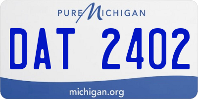 MI license plate DAT2402