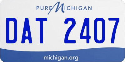 MI license plate DAT2407