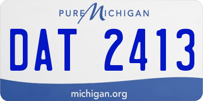 MI license plate DAT2413