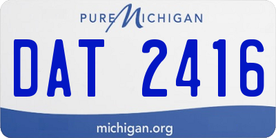 MI license plate DAT2416