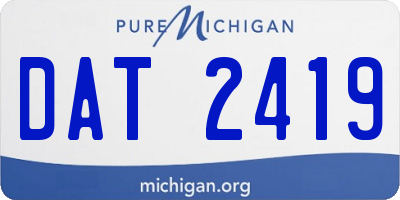 MI license plate DAT2419