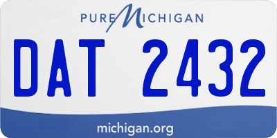 MI license plate DAT2432