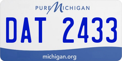 MI license plate DAT2433