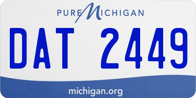 MI license plate DAT2449