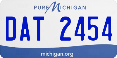 MI license plate DAT2454