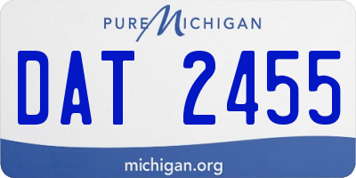 MI license plate DAT2455