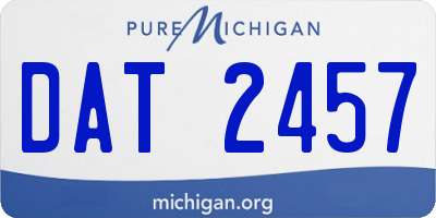 MI license plate DAT2457