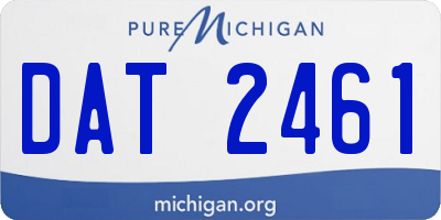 MI license plate DAT2461