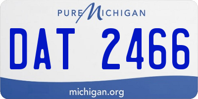 MI license plate DAT2466