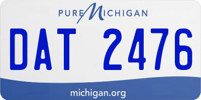 MI license plate DAT2476
