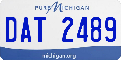 MI license plate DAT2489