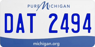 MI license plate DAT2494