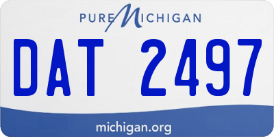 MI license plate DAT2497