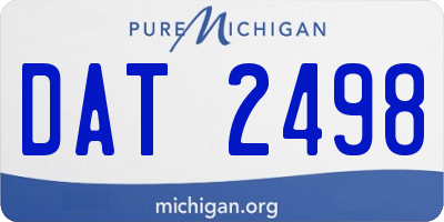MI license plate DAT2498