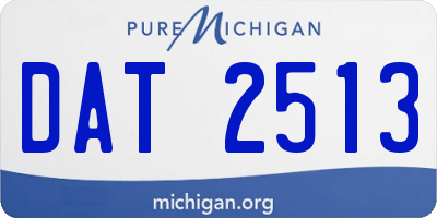 MI license plate DAT2513