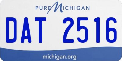 MI license plate DAT2516