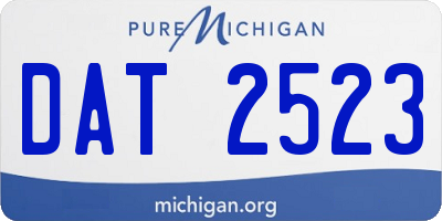 MI license plate DAT2523