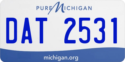 MI license plate DAT2531