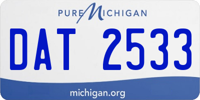 MI license plate DAT2533