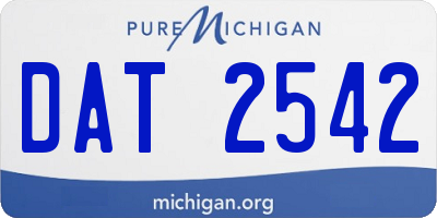 MI license plate DAT2542