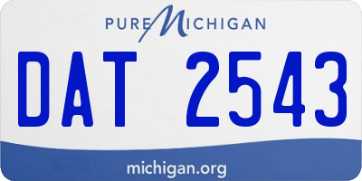 MI license plate DAT2543