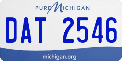 MI license plate DAT2546