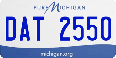 MI license plate DAT2550