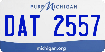 MI license plate DAT2557