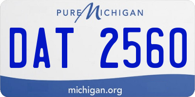 MI license plate DAT2560