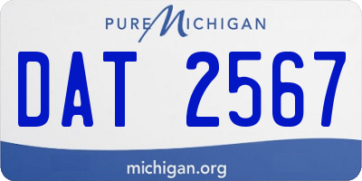 MI license plate DAT2567