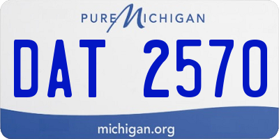 MI license plate DAT2570