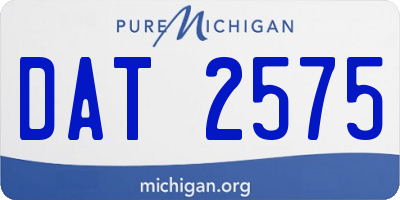 MI license plate DAT2575