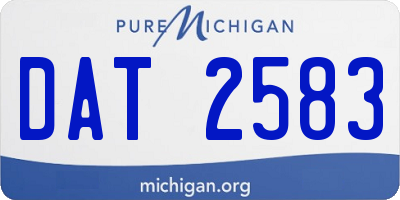 MI license plate DAT2583