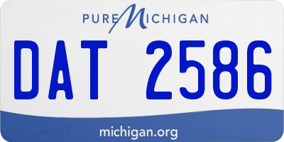 MI license plate DAT2586