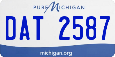 MI license plate DAT2587