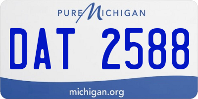 MI license plate DAT2588