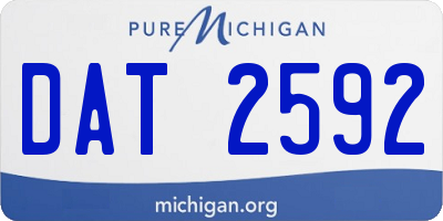 MI license plate DAT2592