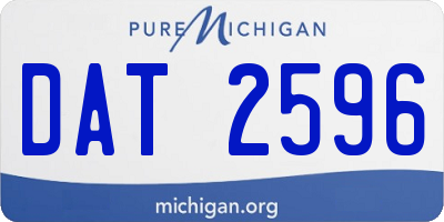 MI license plate DAT2596