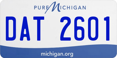 MI license plate DAT2601