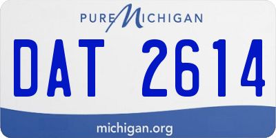 MI license plate DAT2614