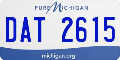 MI license plate DAT2615