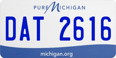 MI license plate DAT2616