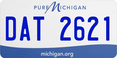 MI license plate DAT2621