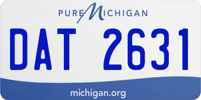 MI license plate DAT2631