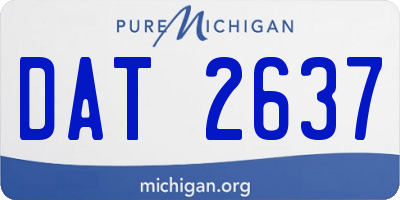 MI license plate DAT2637