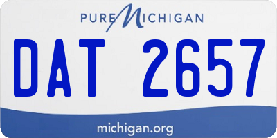 MI license plate DAT2657
