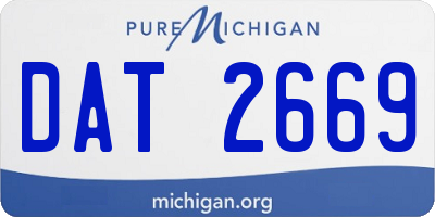 MI license plate DAT2669