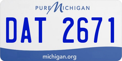 MI license plate DAT2671