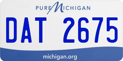 MI license plate DAT2675